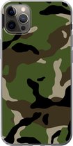 Geschikt voor iPhone 12 Pro Max hoesje - Militair camouflage patroon - Siliconen Telefoonhoesje