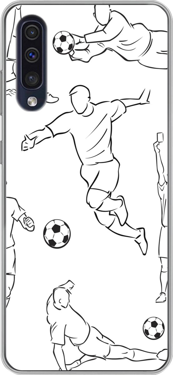 Telefoonhoesje Geschikt voor Samsung Galaxy A30s hoesje - Een illustratie van spelers in verschillende posities - Jongetje - Meisje - Kinderen - Siliconen Telefoonhoesje Telefoonhoesje