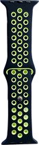 Hidzo Horlogebandje - Geschikt Voor Apple Watch Series 1/2/3/4 - 38MM / 40MM - Siliconen - Zwart/Groen