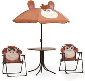 Decoways - 3-delige Bistroset voor kinderen met parasol bruin