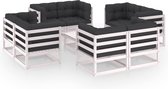 Decoways - 9-delige Loungeset met kussens massief grenenhout