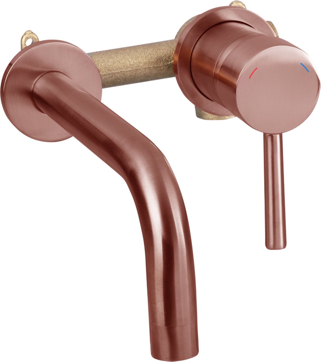 Differnz Muurkraan Rood Koper Ã¢â‚¬â€œ Inbouw Wastafelkraan Ã¢â‚¬â€œ Mengkraan Koud en Warm Ã¢â‚¬â€œ Hendel Rechts