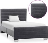 vidaXL Bedframe kunstsuède grijs 90x200 cm