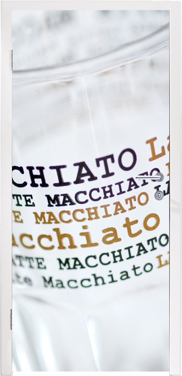 Afbeelding van product StickerSnake  Deursticker Latte macchiato met twee glazen - 85x205 cm - Deurposter