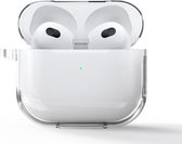 By Qubix - AirPods 3 hoesje - TPU - Transparant - Met bevestigingsclip