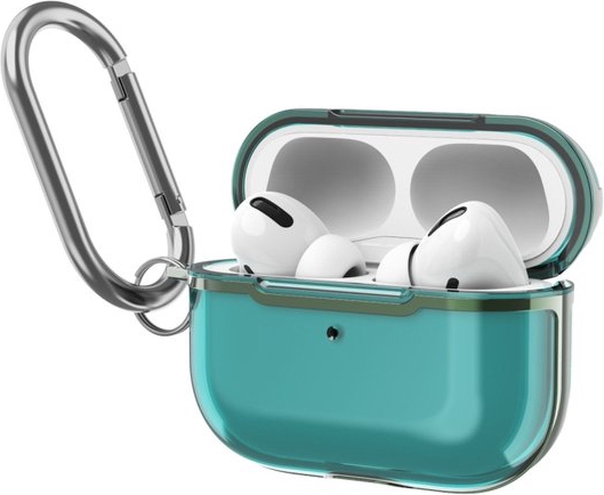 AirPods hoesjes van By Qubix - AirPods Pro / AirPods Pro 2 hoesje - TPU - Split series - Groen (transparant) Airpods Pro Case Hoesje voor Airpods pro