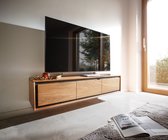 Tv-meubel Stonegrace Acacia natuur 145 cm 3 deuren steenfineer zwevend Tv-meubel