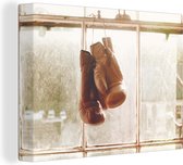 Toile Peinture Boxe - Gant - Rouge - Sport - 40x30 cm - Décoration murale