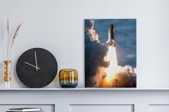 Toile Peinture Shuttle Spatiale - NASA - Amérique - 30x40 cm - Décoration murale