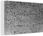 Tableau sur Toile Hiéroglyphes - Egypte - Zwart - Wit - 180x120 cm - Décoration murale XXL
