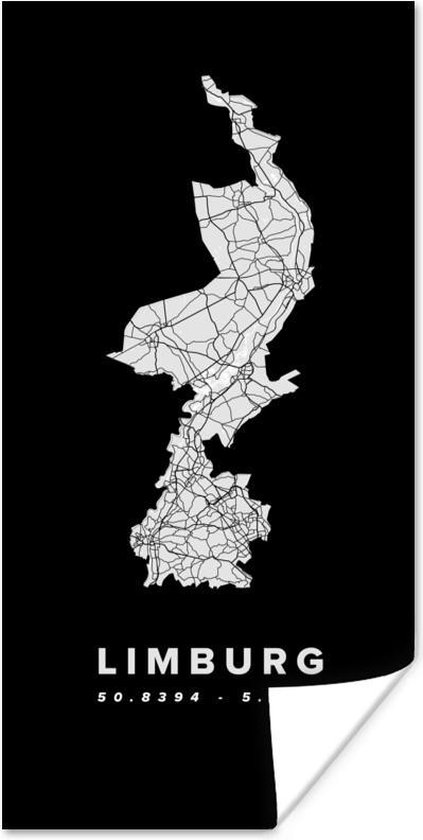 Affiche Limbourg - Pays- Nederland - Carte - 40x80 cm