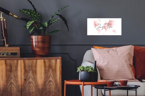 Carte du Wereldkaart murale - Carte du Wereldkaart - Proverbes - Pastel - 40x20 cm - Affiche