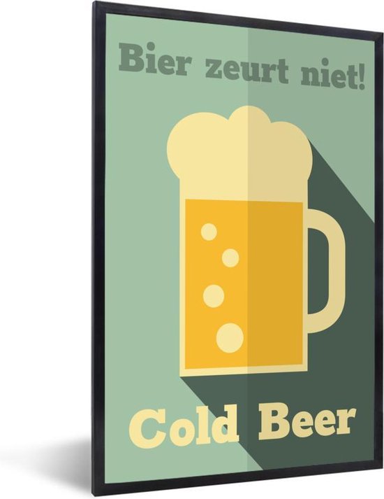 Cadre photo avec affiche - Mancave - Bières - La Bières ne harcèle pas - Pub - Café - 80x120 cm - Cadre pour affiche