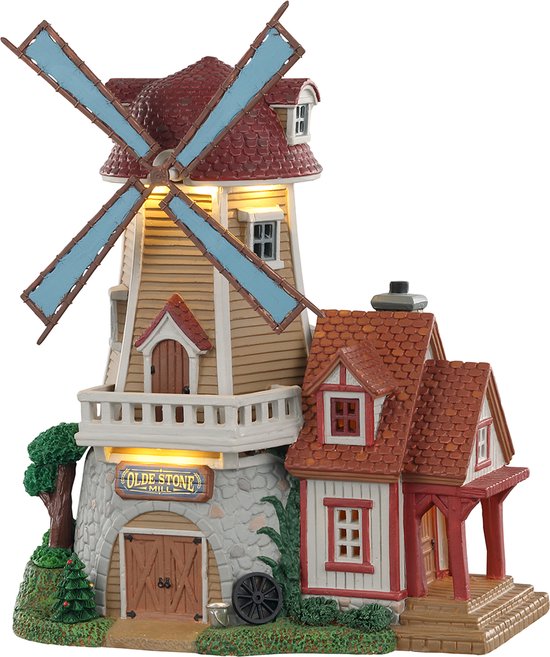 Lemax - 'Olde Stone Mill' - Verlicht gebouw met animatie - Inclusief adapter