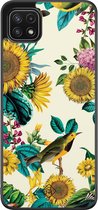 Samsung A22 5G hoesje - Zonnebloemen / Bloemen | Samsung Galaxy A22 5G case | Hardcase backcover zwart
