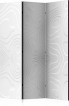 Vouwscherm - Kamerscherm -  Witte golven 135x172cm, gemonteerd geleverd, dubbelzijdig geprint