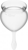 Bundle - Satisfyer - Satisfyer Feel Good Menstruatie Cup Set - Transparant met glijmiddel