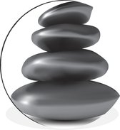 WallCircle - Wandcirkel - Muurcirkel - Stapel zen stenen - Aluminium - Dibond - ⌀ 30 cm - Binnen en Buiten