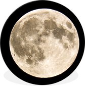 WallCircle - Cercle Mural - Cercle Mural - Lune - Espace - Zwart - Aluminium - Dibond - 120x120 cm - Intérieur et Extérieur XXL