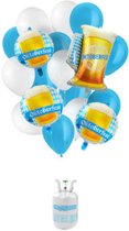 Folat Heliumtank Balloongaz Oktoberfest Blauw/wit 21-delig