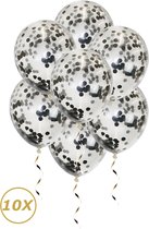 Zwarte Helium Ballonnen Confetti 2024 Oud En Nieuw Versiering Versiering Feest Versiering Ballon Zwart Papier - 10 Stuks