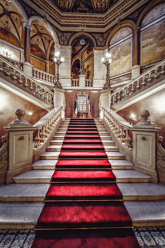 Baroque staircase – 100cm x 150cm - Fotokunst op PlexiglasⓇ incl. certificaat & garantie.