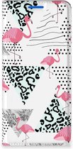 Telefoonhoesje Personaliseren OPPO Reno6 5G Bookstyle Case Flamingo Triangle