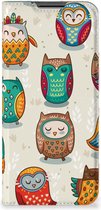 Telefoonhoesje OPPO A54 5G | A74 5G | A93 5G Bookcover Vrolijke Uilen