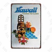 Retro Muur Decoratie uit Metaal Vintage Aloha 20x30cm DU-5382