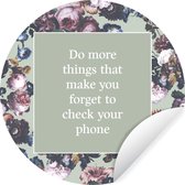 Wallpaper Circle - Fleurs - Proverbes - Roses - ⌀ 30 cm - Wall Circle - Auto-adhésif - Sticker rond pour papier peint