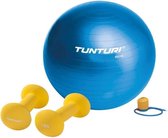 Tunturi - Fitness Set - Neopreen Dumbbellset 2 x 1,5 kg - Gymball Blauw 65 cm