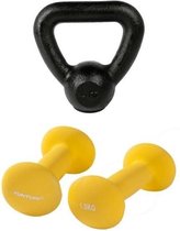 Tunturi - Fitness Set - Neopreen Dumbbellset 2 x 1,5 kg - Kettlebell 4 kg