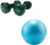 Tunturi - Fitness Set - Tunturi Fitnessbal 25 cm & 2 x 2 kg Gewichten