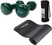 Tunturi - Fitness Set - Vinyl Dumbbell 2 x 2 kg - Fitnessmat 180 x 60 x 1,5 cm