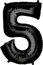 Folieballon - Cijfer 5 - Zwart XL