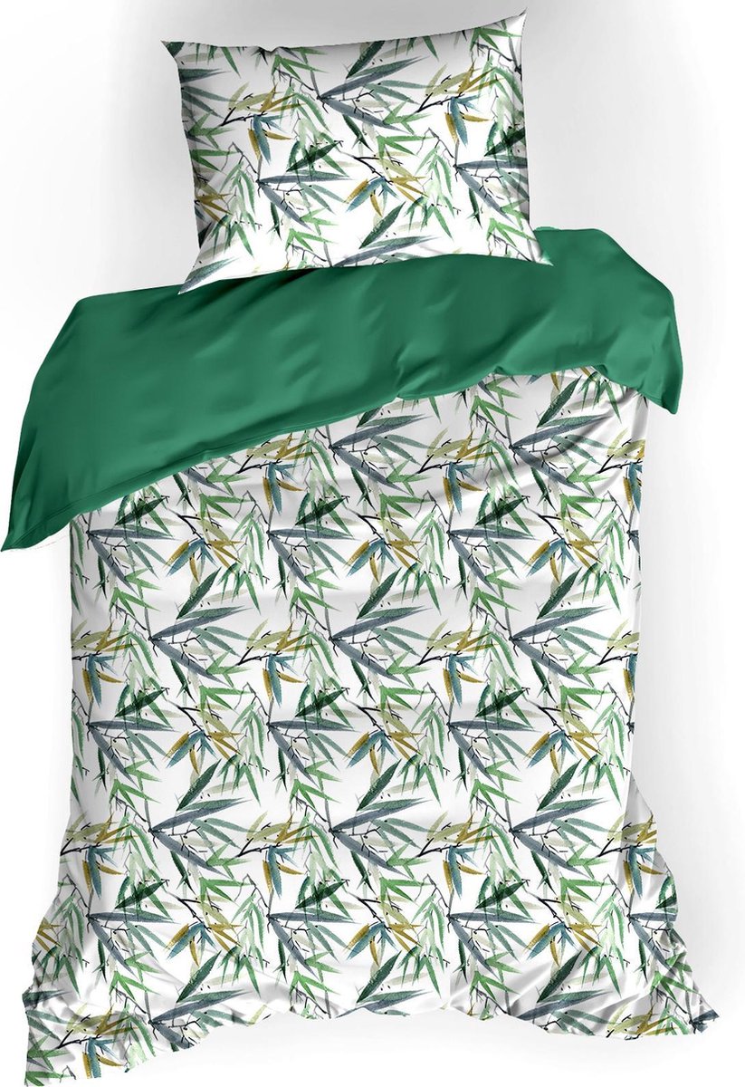 De Witte Lietaer Dekbedovertrek Katoen Salix - Eenpersoons - 140 x 200/220 cm - Groen