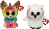 Ty - Knuffel - Beanie Boo's - Yips Chihuahua & Austin Owl