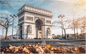 Parijse triomfboog op Place Charles de Gaulle in herfst - Foto op Forex - 90 x 60 cm