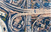 Luchtfoto van een snelwegkruising in Los Angeles - Foto op Forex - 120 x 80 cm