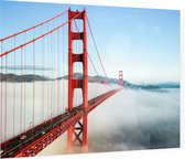 De Golden Gate Bridge in mistig San Francisco  - Foto op Plexiglas - 90 x 60 cm