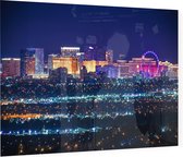 Indrukwekkende skyline van Las Vegas in Nevada bij nacht - Foto op Plexiglas - 60 x 40 cm