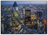 Blik op The Gherkin in het financiële hart van Londen - Foto op Akoestisch paneel - 160 x 120 cm