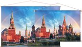 Regenboog over het Rode Plein en Kremlin in Moskou - Foto op Textielposter - 90 x 60 cm