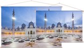 De Grote Moskee van Sjeik Zayed in Abu Dhabi - Foto op Textielposter - 90 x 60 cm