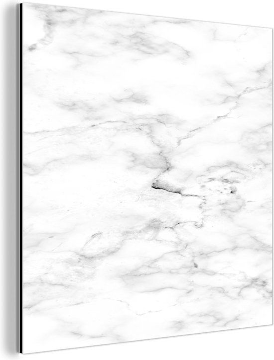 Décoration murale Métal - Peinture Aluminium - Marbre - Wit - Grijs - 20x20 cm