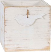 - planter hout 15x15x15cm w / pl - white - 15x15x15