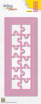 MFD145 snijmal Nellie Snellen - Slimlines puzzle jigsaw - rechthoek met puzzelstukjes - achtergrond puzzel