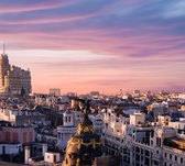 Nuage violet sur le paysage urbain de Madrid - Papier peint photo (en bandes) - 250 x 260 cm