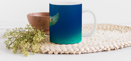 Mug - Tasse à café - Photo en gros plan d'une tortue de mer verte - Tasses - 350 ML - Tasse - Tasses à café - Tasse à thé - Décoration Sinterklaas - Cadeaux pour enfants - Chaussures cadeaux Sinterklaas