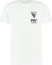 Purewhite -  Heren Slim Fit    T-shirt  - Wit - Maat M